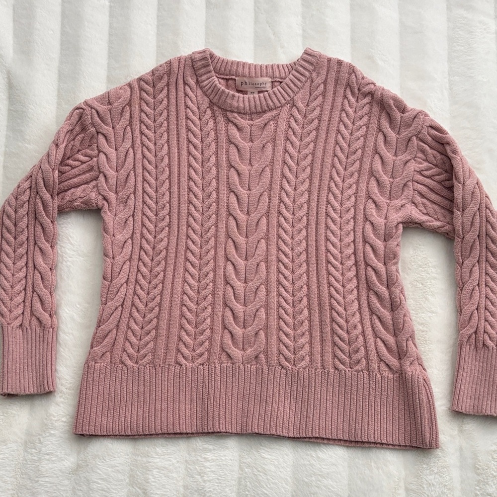 Philosophy Blush Cable Knit Sweater